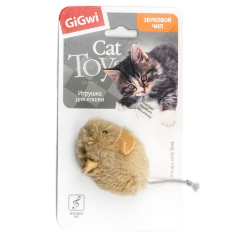 Игрушка GiGwi Мышка со звуковым чипом для кошек АРТ.75217