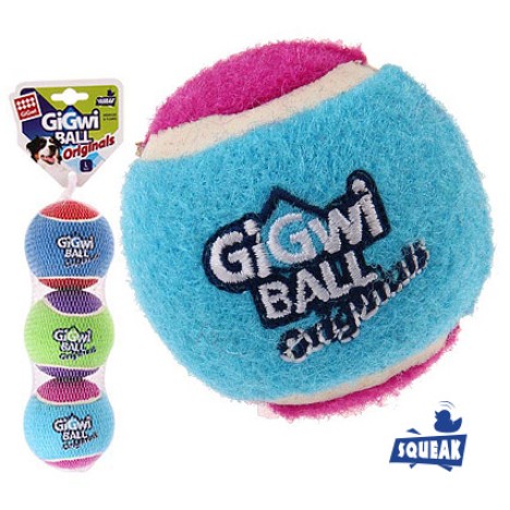 Игрушка GiGwi 3 мяча с пищалкой для собак 8см АРТ.75337