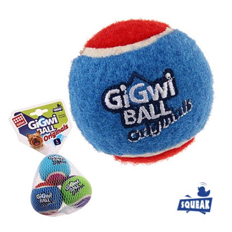 Игрушка GiGwi 3 мяча с пищалкой для собак 4.8см АРТ.75339