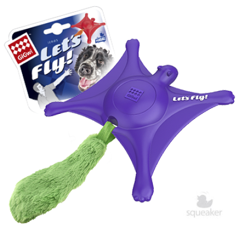 Игрушка GiGwi Белка для метания с пищалкой для собак АРТ.75426