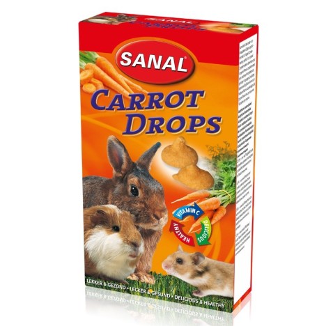 Лакомство Sanal "Carrot" дропсы с морковкой для грызунов 45гр