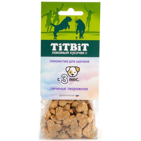 Лакомство TitBit печенье творожное для щенков, 70г