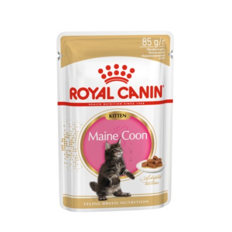 Влажный корм Royal Canin Kitten Maine Coon для котят породы Мэйн Кун, кусочки в соусе 85гр