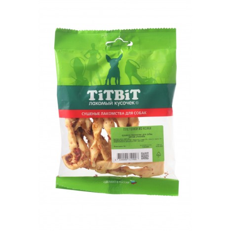 Лакомство TitBit плетенки из кожи для собак (мягкая упаковка)