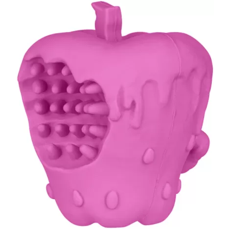 Игрушка Mr.Kranch "Яблоко" с пищалкой с ароматом бекона розовая для собак 10 см