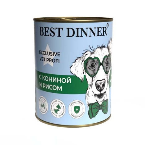 Консервы Best Dinner Exclusive Vet Profi Hypoallergenic С кониной и рисом для собак 340гр