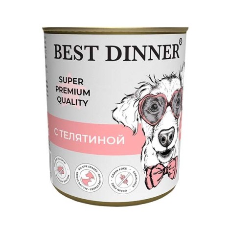 Консервы Best Dinner Super Premium с телятиной для собак 340гр