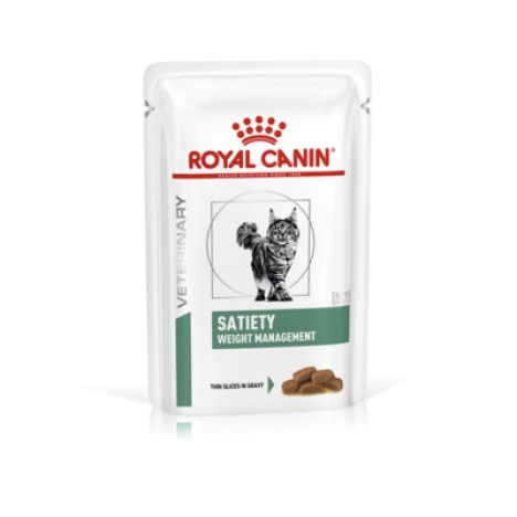Влажный корм Royal Canin Satiety Weight Management для взрослых кошек для снижения веса, кусочки в соусе 85гр