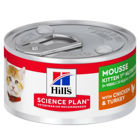 Консервы Hill's Science Plan Kitten мусс с курицей и индейкой для котят 82гр