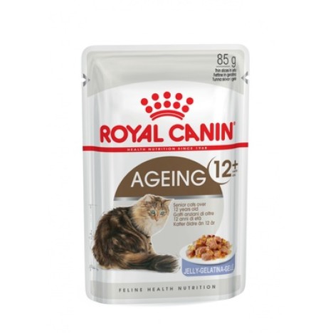 Влажный корм Royal Canin Ageing 12+ для пожилых кошек старше 12 лет, кусочки в желе 85гр