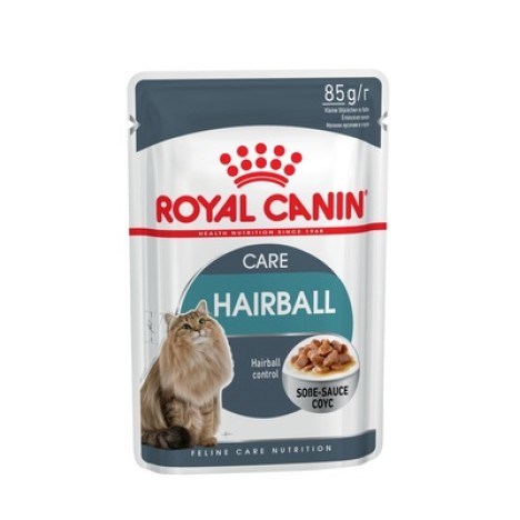 Влажный корм Royal Canin Hairball Care для кошек для выведения шерсти, кусочки в соусе 85гр