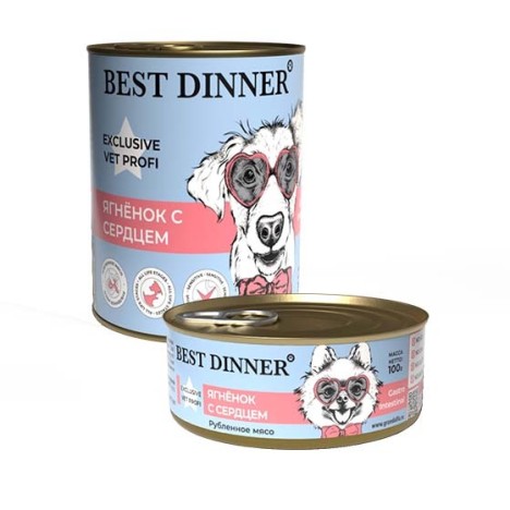 Консервы Best Dinner Exclusive Vet Profi Gastro Intestinal Ягненок с сердцем для собак