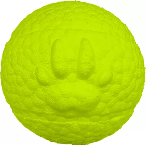 Игрушка Mr.Kranch Мяч с лапкой неоновый желтый для собак 8 см