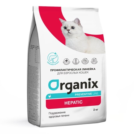 Сухой корм Organix Hepatic Поддержание здоровья печени для кошек 