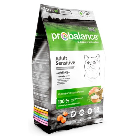 Сухой корм ProBalance Sensitive Cat с курицей и рисом для кошек с чувствительным пищеварением
