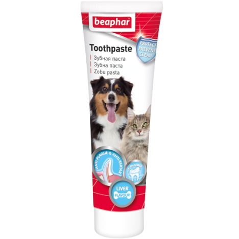 Зубная паста Beaphar Toothpaste со вкусом печени для собак и кошек 100г
