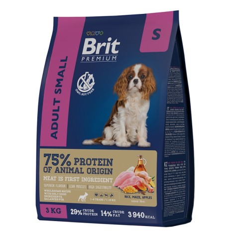 Сухой корм Brit Premium Adult Small с курицей для взрослых собак мелких пород