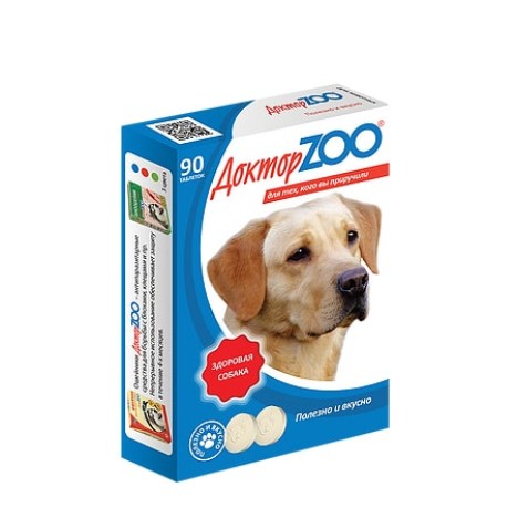 Мультивитаминное лакомство Доктор Zoo "Здоровая собака" с морскими водорослями для собак 90таб.