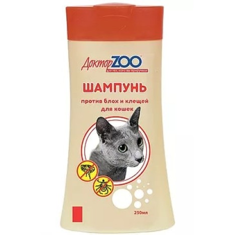 Шампунь Доктор Zoo от блох и клещей для кошек 250мл