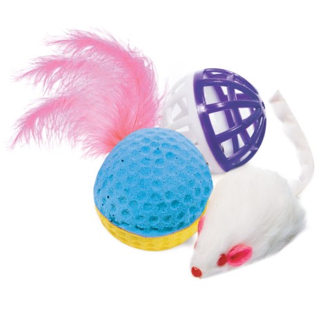 Набор игрушек Triol XW0028 для кошек (мяч, мышь, шар) АРТ.22181034