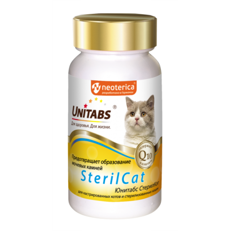 Витаминно-минеральный комплекс Unitabs SterilCat для кастрированных котов и стерилизованных кошек, 120 таб.