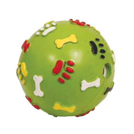 Игрушка Triol "Мяч с лапками и косточками со звуком" из цельнолитой резины для собак, d85мм