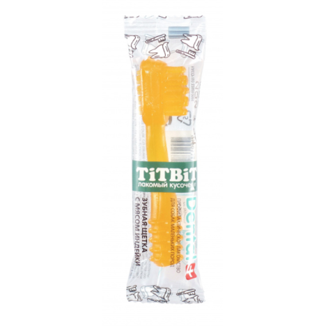 Лакомство TitBit Дентал + Зубная щетка с мясом индейки для собак маленьких пород