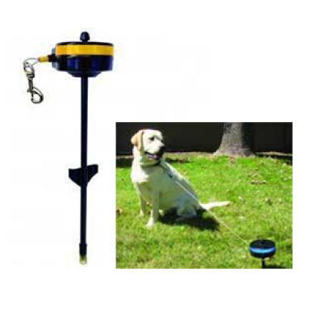 Рулетка Lixit с креплением в грунт для собак мелких пород до 13,6кг 4,6м (металлический трос)