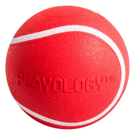 Игрушка Playology SQUEAKY CHEW BALL хрустящий жевательный мяч с пищалкой и с ароматом говядины, красный