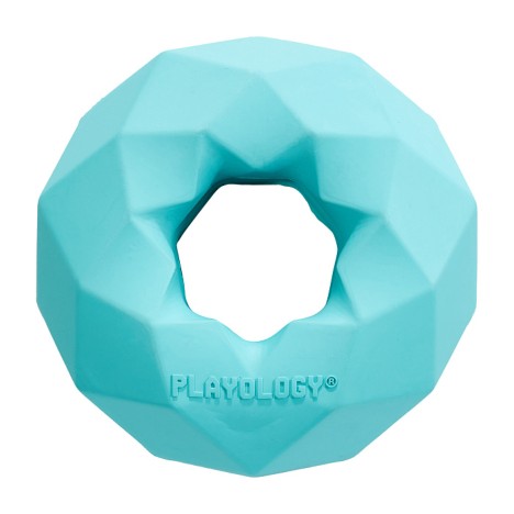Игрушка Playology CHANNEL CHEW RING хрустящее жевательное кольцо-многогранник с ароматом арахиса, голубой