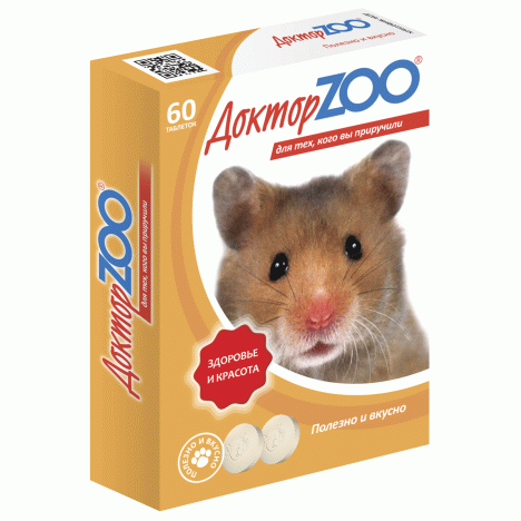 Мультивитаминное лакомство Доктор Zoo "Здоровье и красота" для грызунов 60таб.