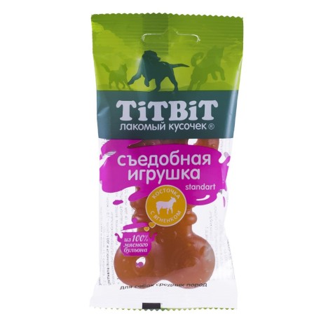 Лакомство TitBit Съедобная игрушка Standart "Косточка с ягненком" для собак