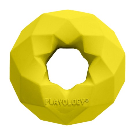 Игрушка Playology CHANNEL CHEW RING хрустящее жевательное кольцо-многогранник с ароматом курицы, желтый