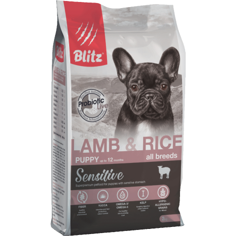 Сухой корм Blitz SENSITIVE Lamb & Rice Puppy All Breeds с ягненком и рисом для щенков всех пород