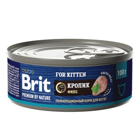 Консервы Brit Premium by Nature с мясом кролика для котят 100гр