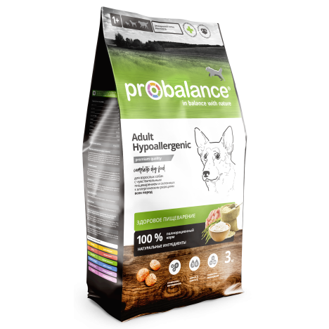 Сухой корм ProBalance Hypoallergenic для собак с чувствительным пищеварением и склонностью к аллергии