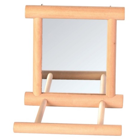 Игрушка Trixie Зеркало деревянное с жердочкой 9*9см