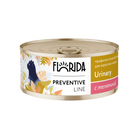 Консервы FLORIDA Urinary «Профилактика образования мочевых камней» с телятиной для кошек 