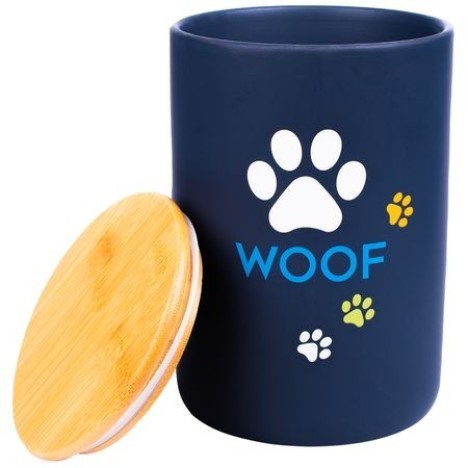 Бокс для хранения корма КерамикАрт WOOF керамический для собак черный 1900 мл