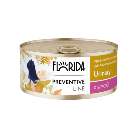 Консервы FLORIDA Urinary «Профилактика образования мочевых камней» с уткой для кошек 