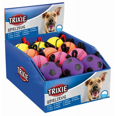 Игрушка Trixie Мяч с верёвкой неон ф 6см/30см АРТ.3459