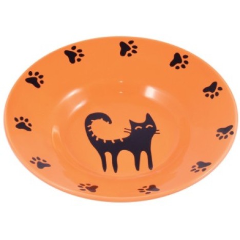 Миска-блюдце Mr.Kranch керамическая для кошек 140 мл оранжевая