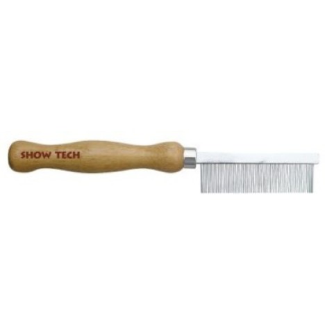 Расческа SHOW TECH Wooden Comb для мягкой шерсти 18 см с зубчиками 1,7 см, частота 1 мм