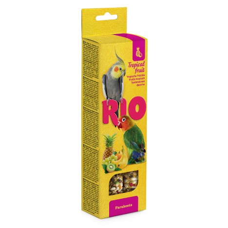 Лакомство RIO палочки с тропическими фруктами для средних попугаев 75гр*2шт.