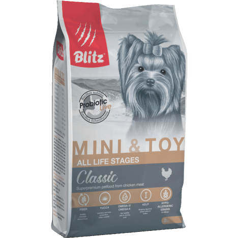 Сухой корм Blitz CLASSIC Mini & Toy Breeds All Life Stages для собак мелких и миниатюрных пород всех возрастов