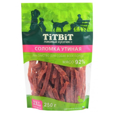 Лакомство TitBit Соломка утиная для собак всех пород 250гр