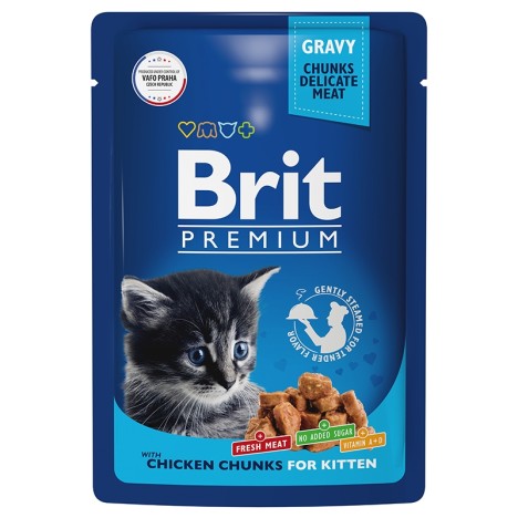 Влажный корм Brit Premium цыпленок в соусе для котят 85гр