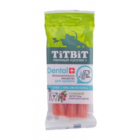 Лакомство TitBit Дентал + Снек с мясом ягненка для щенков средних пород
