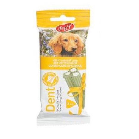 Лакомство Biff "Dent" снек для чистки зубов со вкусом кролика для собак средних пород (3 шт)