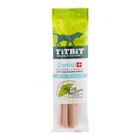 Лакомство TitBit Дентал + Снек с мясом индейки для собак средних пород
